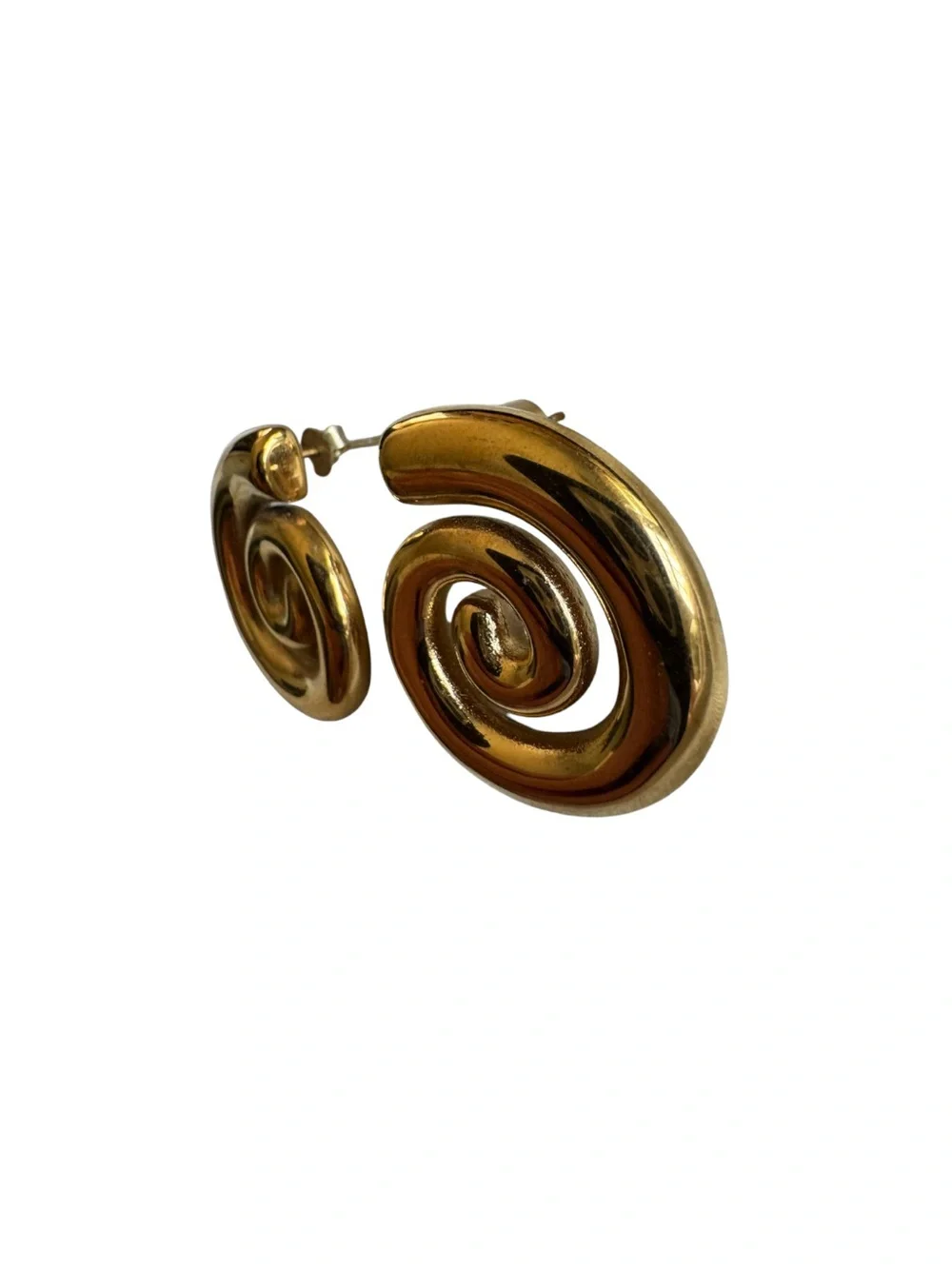 Gold Spiral Stud Earrings